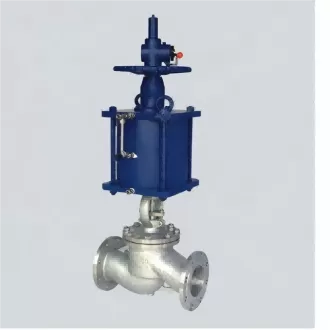 Pneumatic flanged globe valve