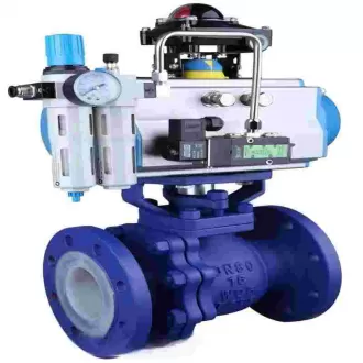 Fluorine lined pneumatic ball valve