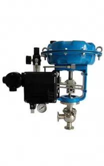 Pneumatic sanitary control valve, control valve