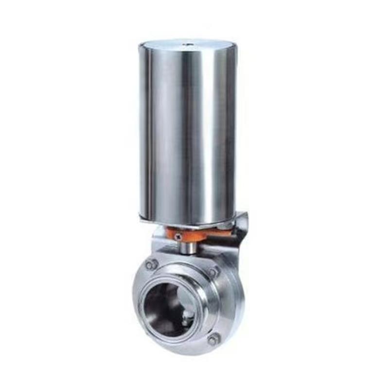 Sanitary vertical pneumatic powder butterfly valve，Sanitary pneumatic butterfly valve，Butterfly valve