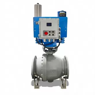 Electro-hydraulic linkage cast steel soft-sealed fixed ball valve, ball valve,